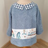 bavoir bébé manches longues vichy bleu pitchounetcoton