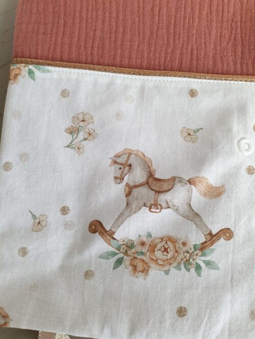 housse carnet santé rose fille cheval shabby 63